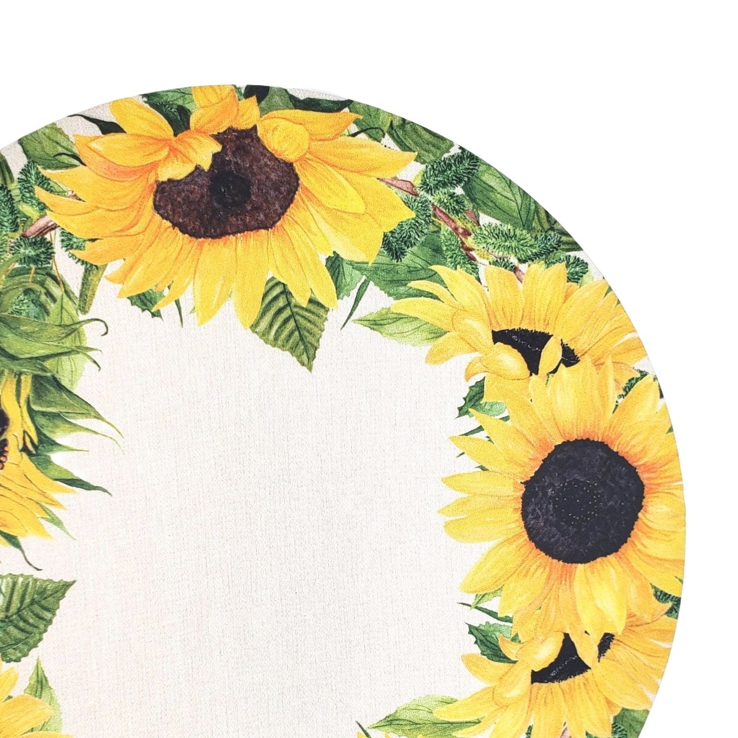 Set of 4 Round Placemats Covers Ring Sunflower 14 Dia inch