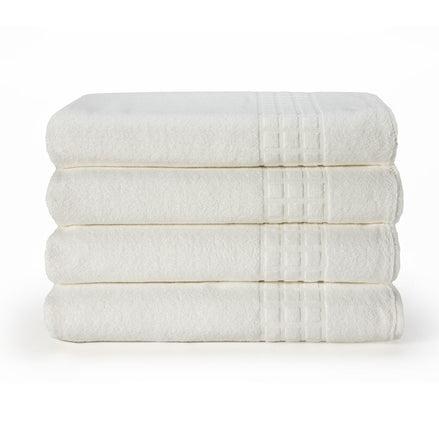City Professional Bath Towel White 55.1 x 27.6 in – 410 GSM Cotton Blend for Hospitality
