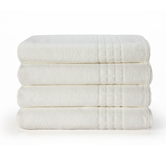 City Professional Bath Towel White 55.1 x 27.6 in – 410 GSM Cotton Blend for Hospitality