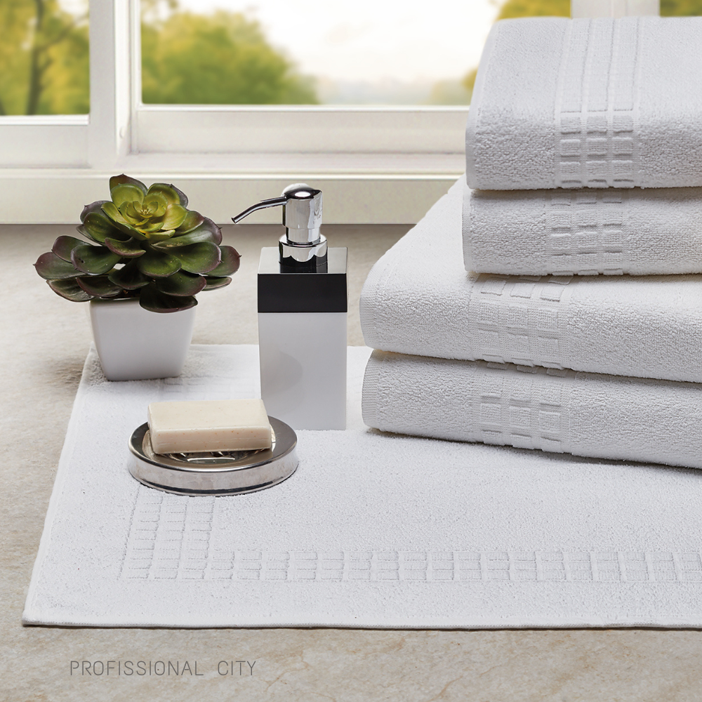 City Professional Bath Towel White 55.1 x 27.6 in – 410 GSM Cotton Blend for Hospitality