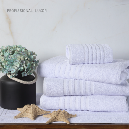 Luxor Professional Bath Towel White 55.1 x 28.3 in – 450 GSM Cotton Blend for Hospitality