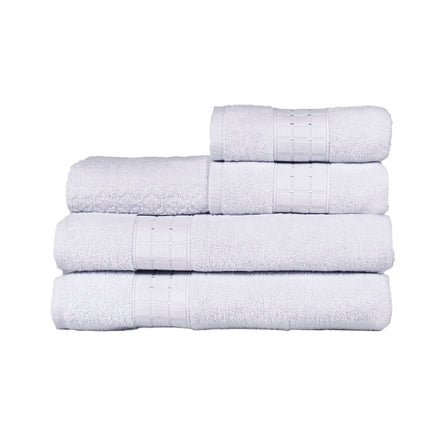 5-Piece Cotton Towel Set White Class – Bath, Hand & Bath Mat 450 GSM Soft Absorbent