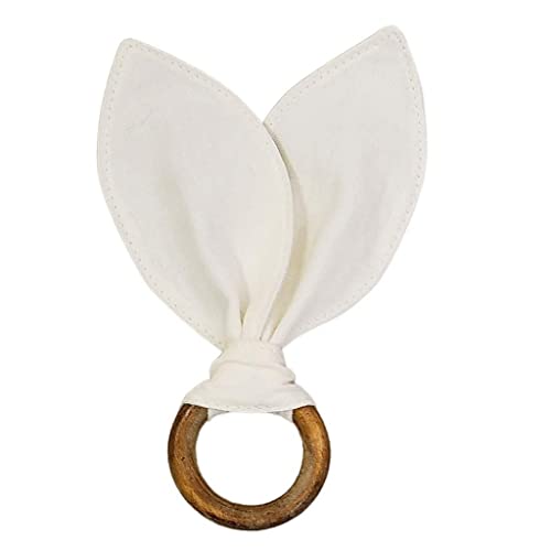 Maison Charlo | Conjunto de 4 Porta-Guardanapos Orelha de Coelho | Decoração de Páscoa para Mesa (Branco Off-white)