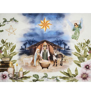 Set of 4 Placemats Christmas Happy Night Cloth Waterproof 17