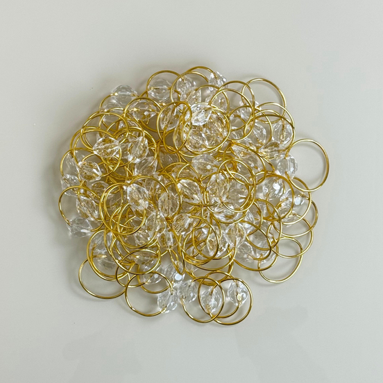 Set of 100 Crystal Napkin Rings – 1.6 x 1.2 in Bulk Elegant Table Decor for Events