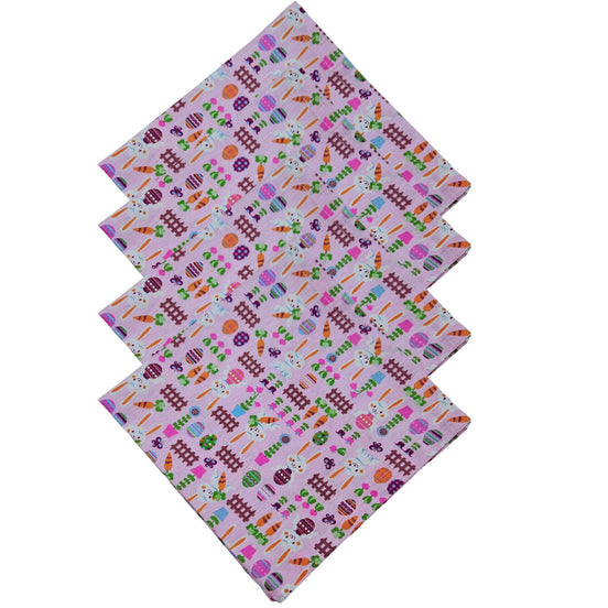Guardanapos de Pano de Algodão Rosa Páscoa Charlo Coelhinho da Páscoa Delícia Alegria 38x38cm