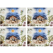 Set of 4 Placemats Christmas Happy Night Cloth Waterproof 17