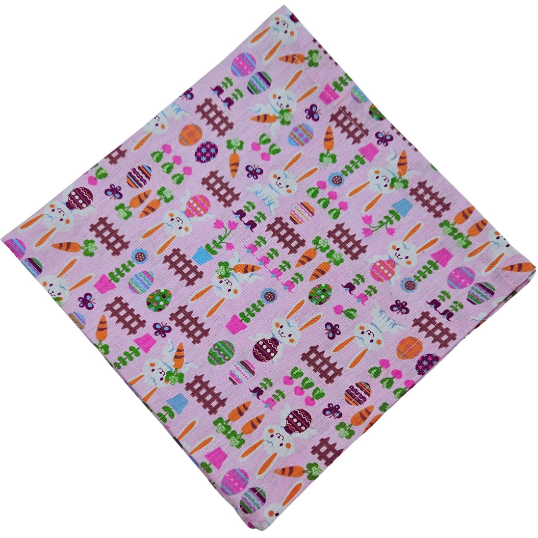 Guardanapos de Pano de Algodão Rosa Páscoa Charlo Coelhinho da Páscoa Delícia Alegria 38x38cm