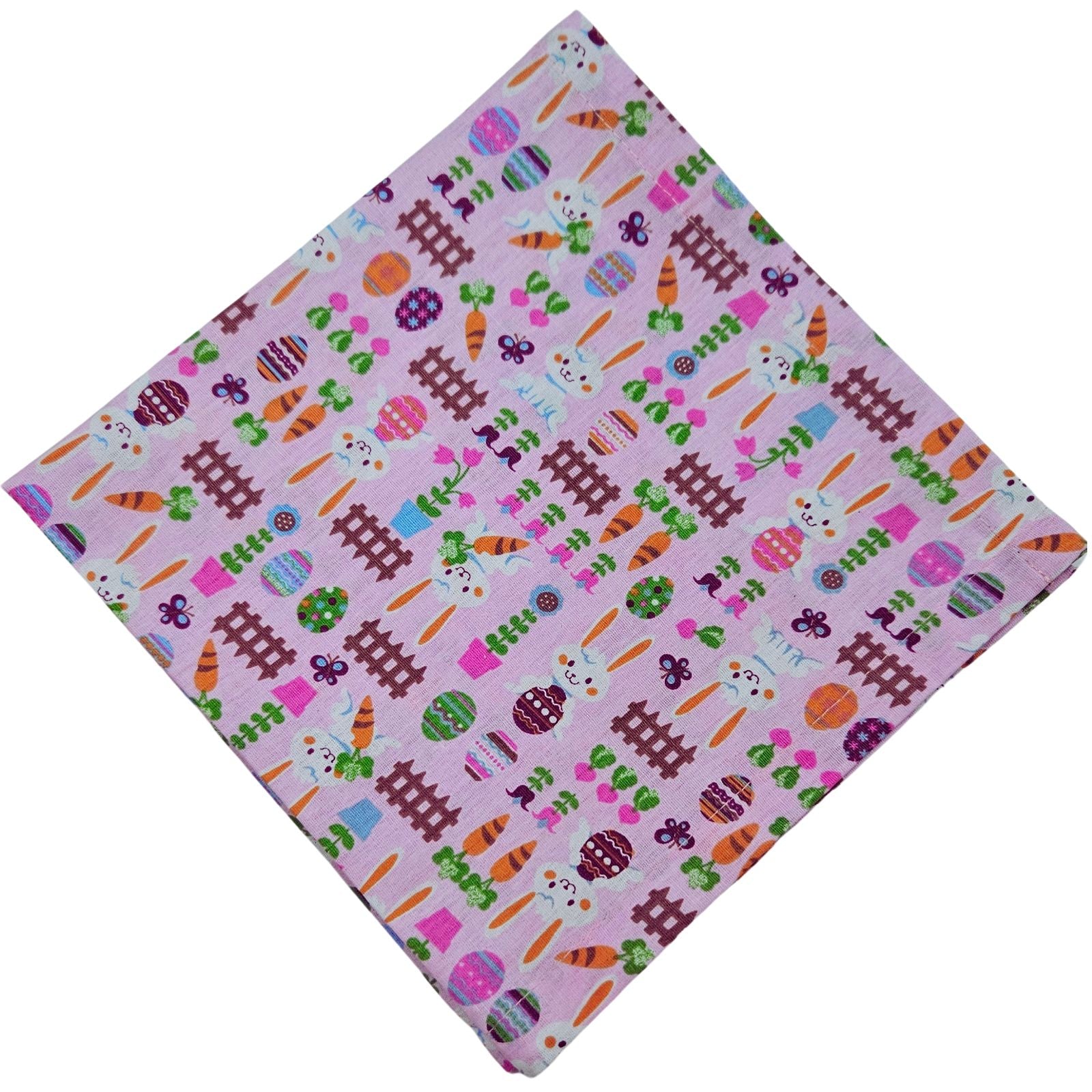 Guardanapos de Pano de Algodão Rosa Páscoa Charlo Coelhinho da Páscoa Delícia Alegria 38x38cm