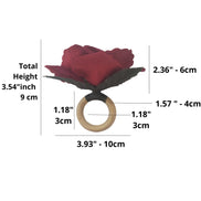 Maison Charlo Atacado Conjunto de 20 Anéis de Guardanapo de Rosa Vermelha Colombiana em Botão de Rosa, Embalagem Ecológica