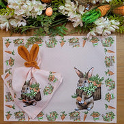 Charlo's Easter Cloth Napkins Carrot Basket Reusable Soft Durable Orange