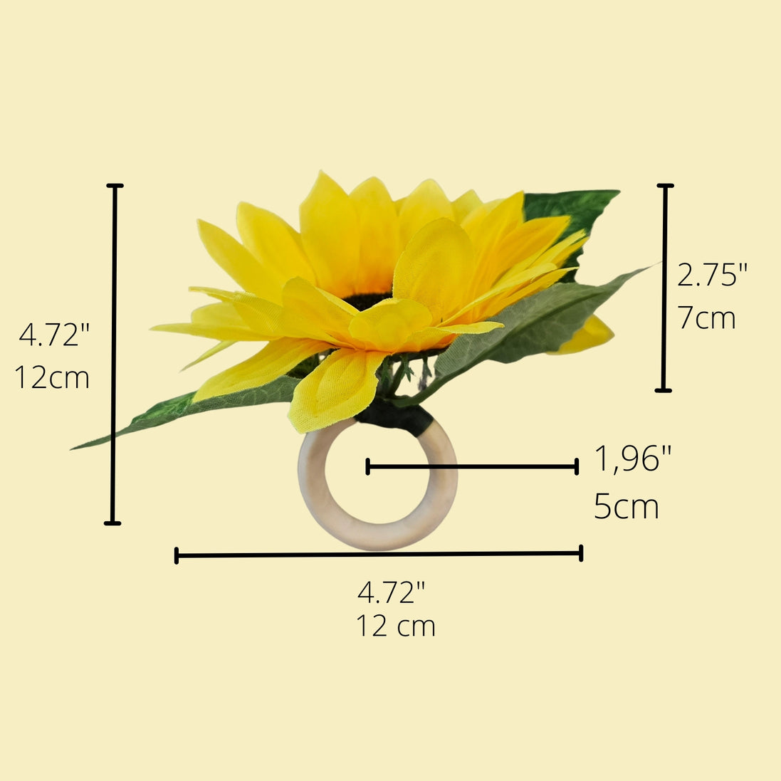Maison Charlo | Wholesale Set of 10 Sunflower Napkin Rings for party, wedding, shopkeeper, birthday, restaurant
