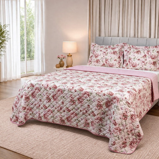 Kit Cobre-Leito Soft Madri Casal Queen Dupla Face – 3 Peças – Rosê Escuro