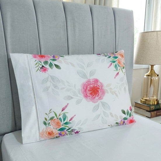 Fronha Avulsa Sonata Microfibra 70x50cm Ponto Palito – Rosas