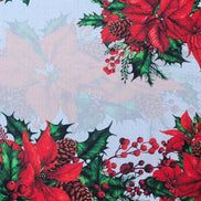 Conjunto de 4 Jogos Americanos de Natal Maravilhosos com Estampa Floral em Tecido Impermeável 43 x 33 cm - Vermelho Escuro