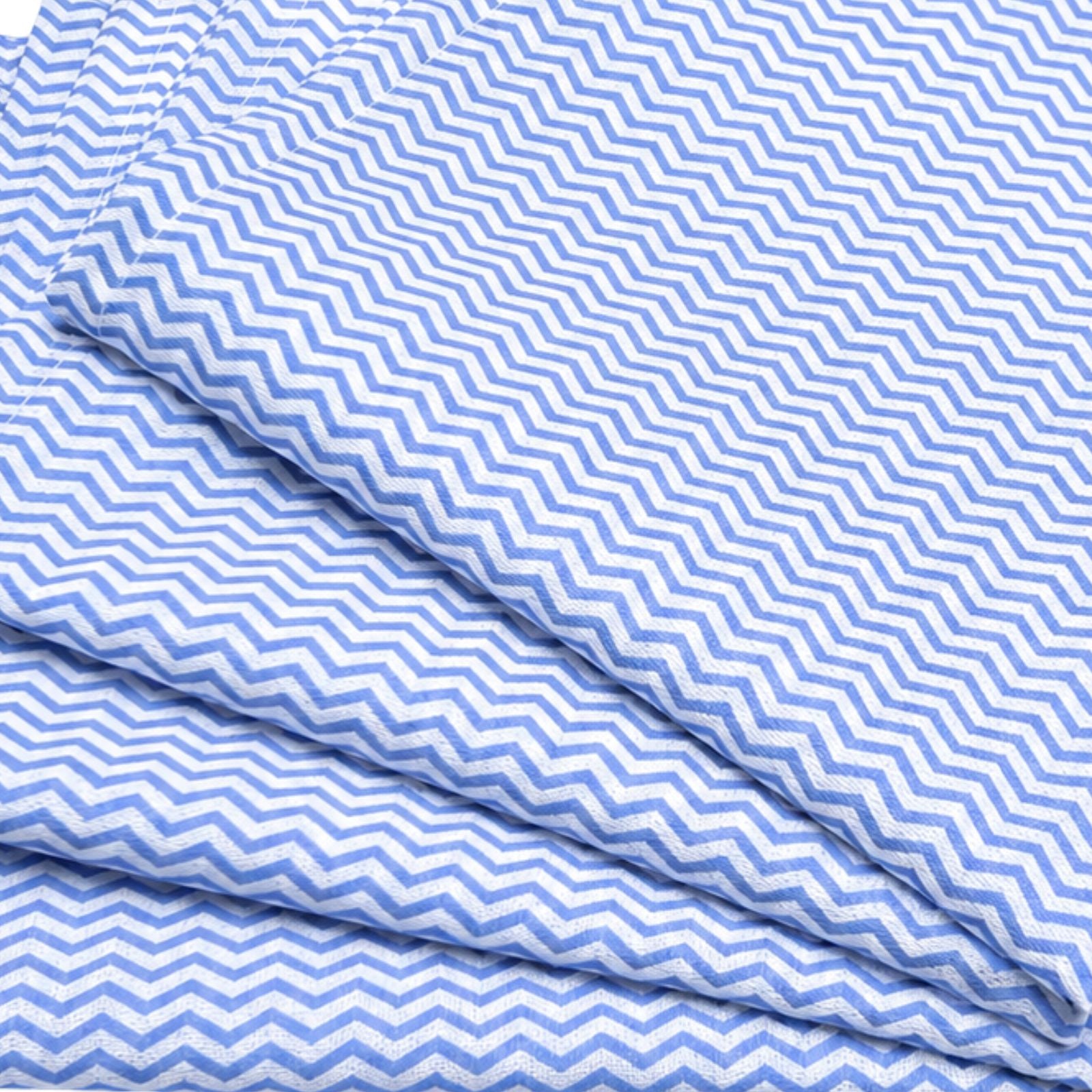 Charlo's Conjunto de 4 Guardanapos de Pano 100% Algodão Listrado Azul 38cm x 38cm Lavável Reutilizável