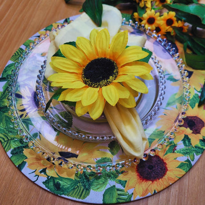 Maison Charlo | Wholesale Set of 20 Sunflower Napkin Rings for party, wedding, shopkeeper, birthday, restaurant