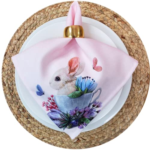Charlo's Easter Cloth Napkins La Pom Pom Reusable  Soft Durable Pink