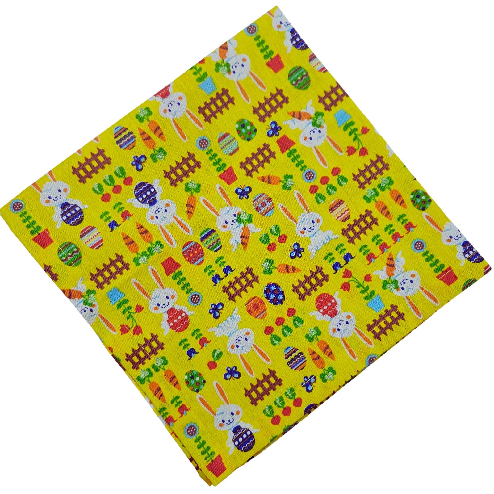 Guardanapos de Pano de Algodão Amarelo Páscoa Charlo Coelhinho da Páscoa Alegre 38x38cm