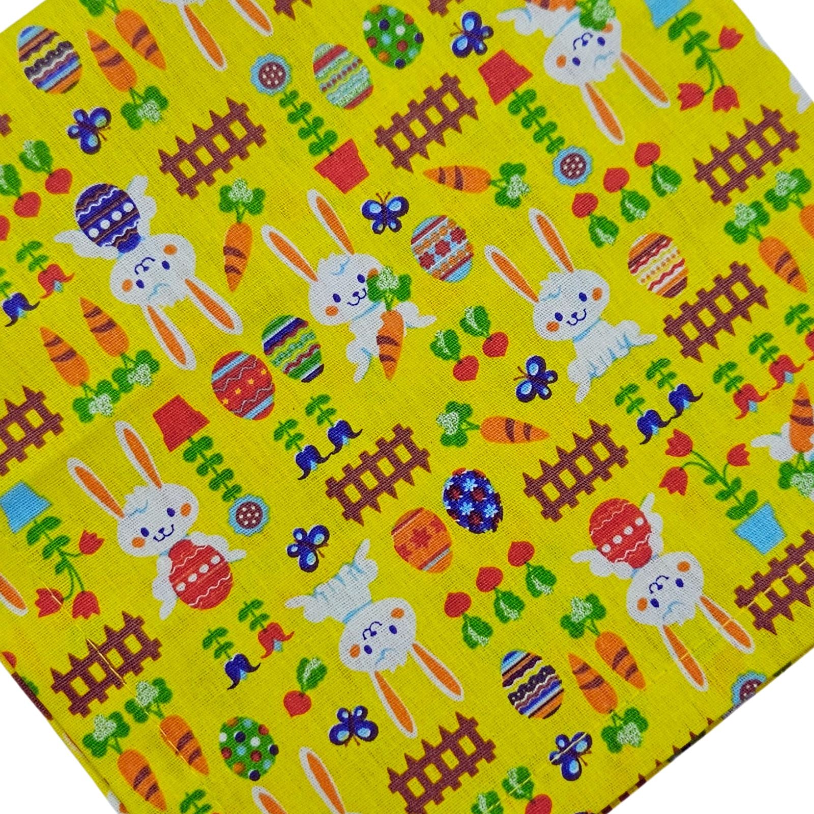 Guardanapos de Pano de Algodão Amarelo Páscoa Charlo Coelhinho da Páscoa Alegre 38x38cm