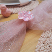 Maison Charlô | Conjunto de 4 Anéis de Guardanapo Delicados com Flores | Casamento, Ação de Graças, Natal, Ano Novo, Casamento, Banquete, Aniversário
