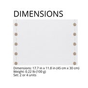 Charlo’s Set of 4 Rectangular Placemats Life White 18