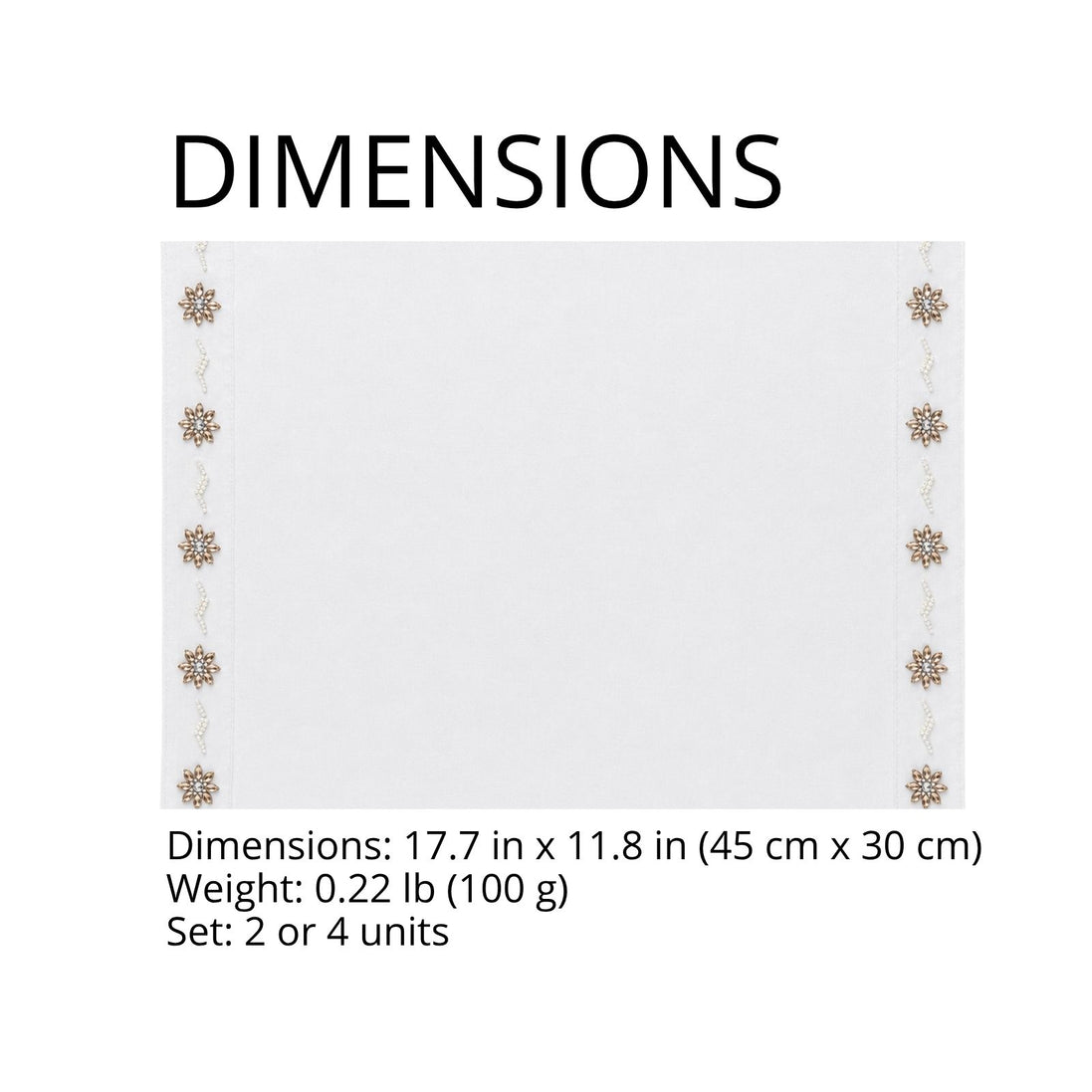 Charlo’s Set of 4 Rectangular Placemats Life White 18" x 12"