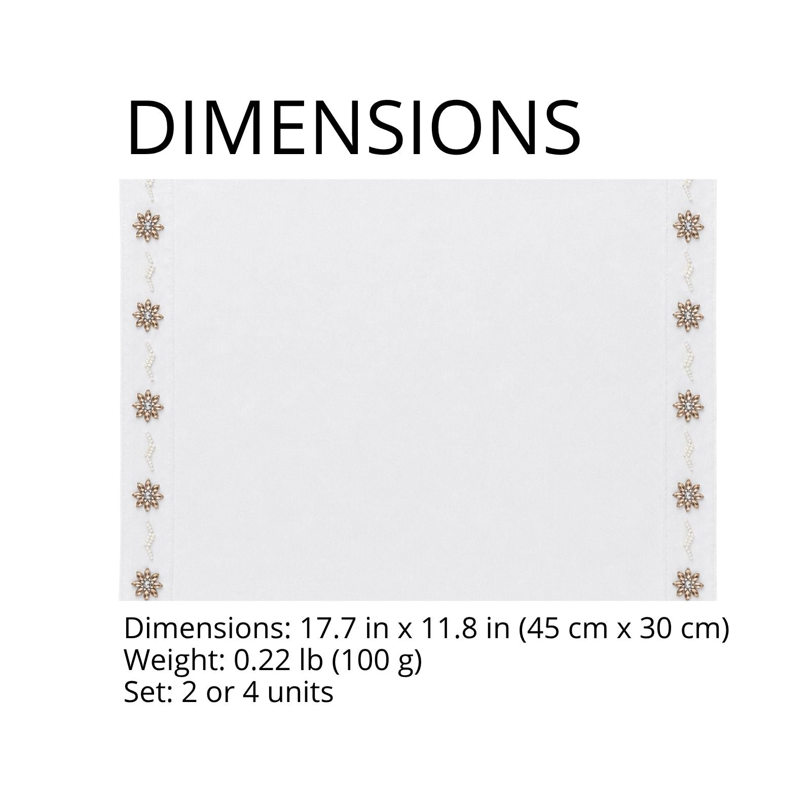 Charlo’s Set of 4 Rectangular Placemats Life White 18