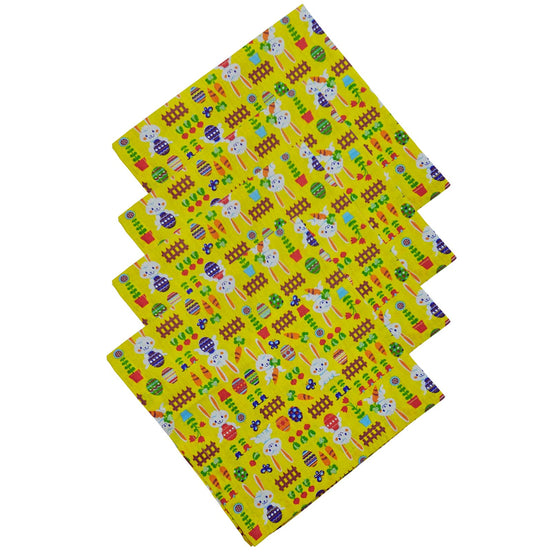 Guardanapos de Pano de Algodão Amarelo Páscoa Charlo Coelhinho da Páscoa Alegre 38x38cm