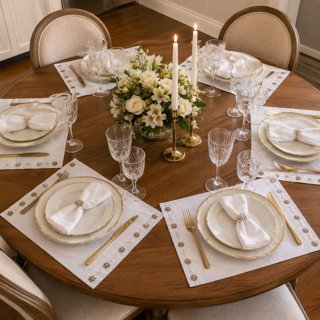 Charlo’s Set of 4 Rectangular Placemats Life White 18" x 12"