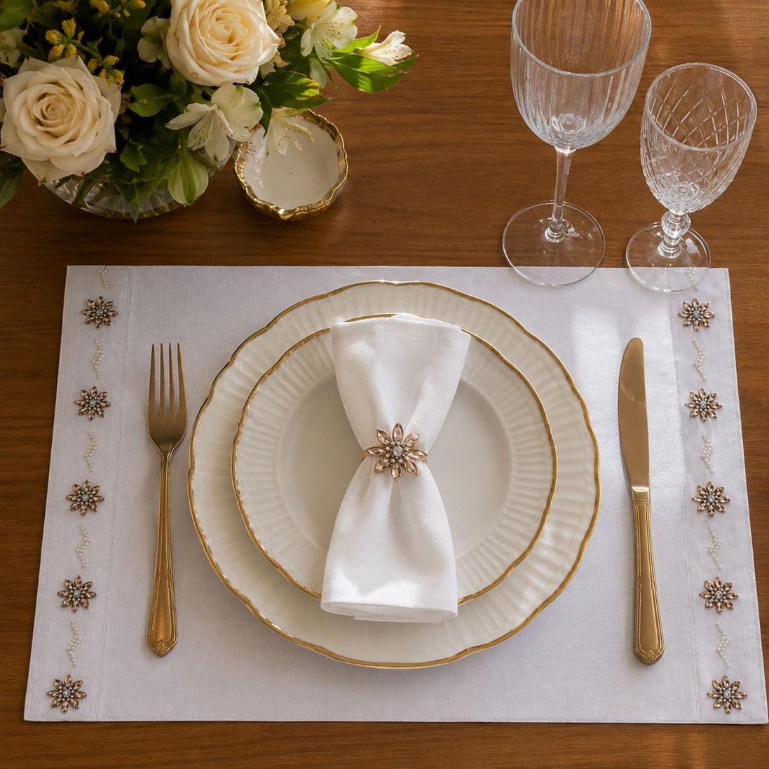 Charlo’s Set of 4 Rectangular Placemats Life White 18" x 12"