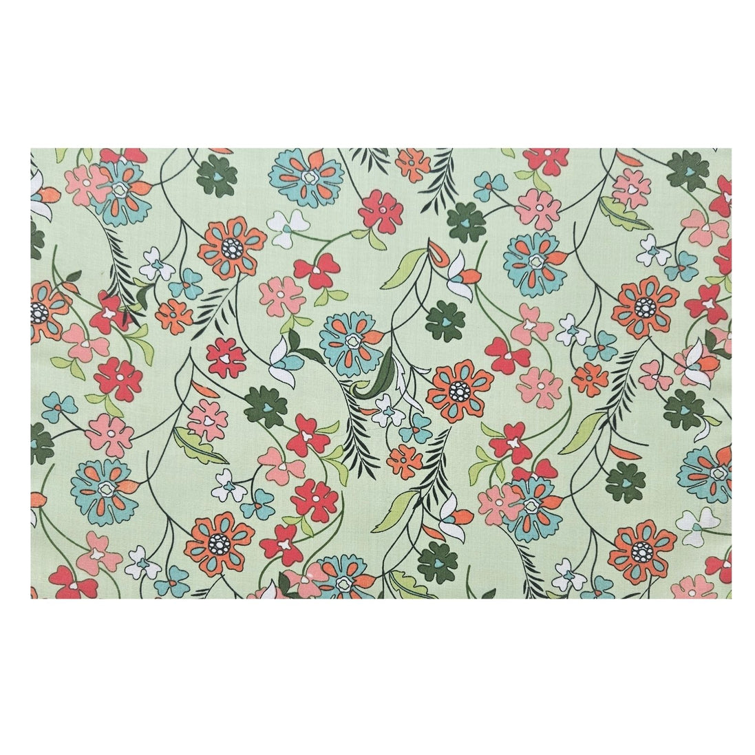 Charlo’s Set of 4 Rectangular Placemats Green Garden Floral 18" x 12"
