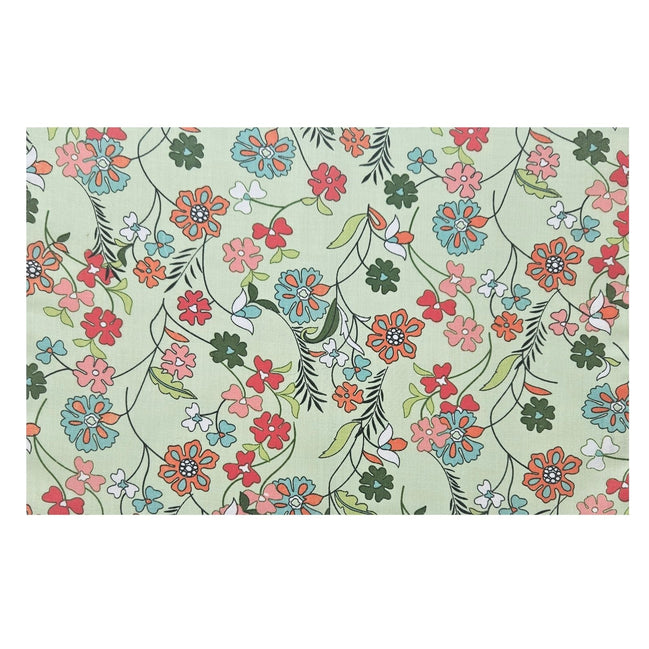 Charlo’s Set of 4 Rectangular Placemats Green Garden Floral 18" x 12"