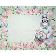 Charlo's Set of 4 Green Polka Dot Waterproof Rectangular Placemats Easter 17