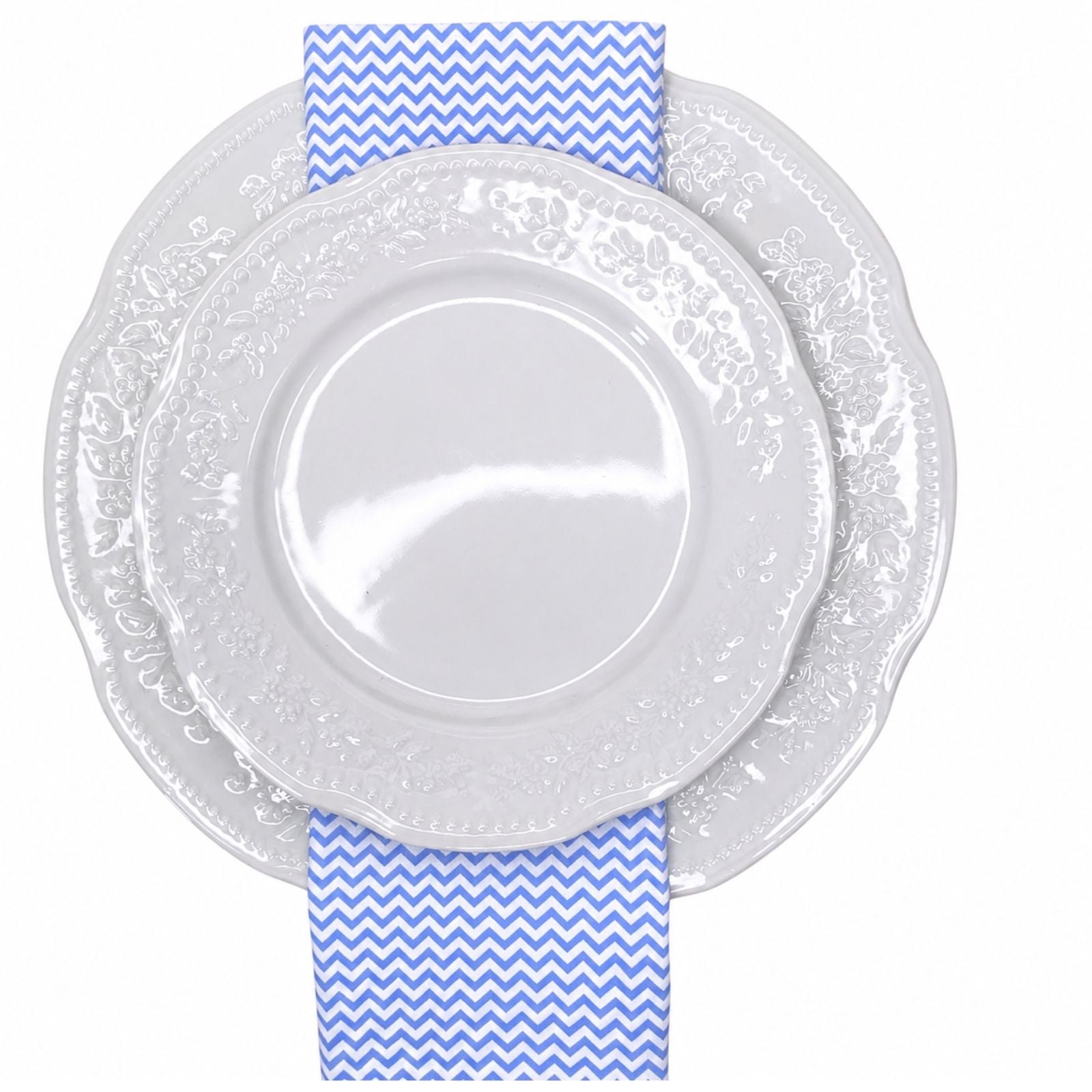Charlo's Conjunto de 4 Guardanapos de Pano 100% Algodão Listrado Azul 38cm x 38cm Lavável Reutilizável