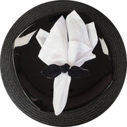 Maison Charlo | Conjunto de 6 Anéis de Guardanapo de Pano Ecológicos Duo Preto e Branco, Natal, Páscoa, Dia dos Namorados, Dia das Mães