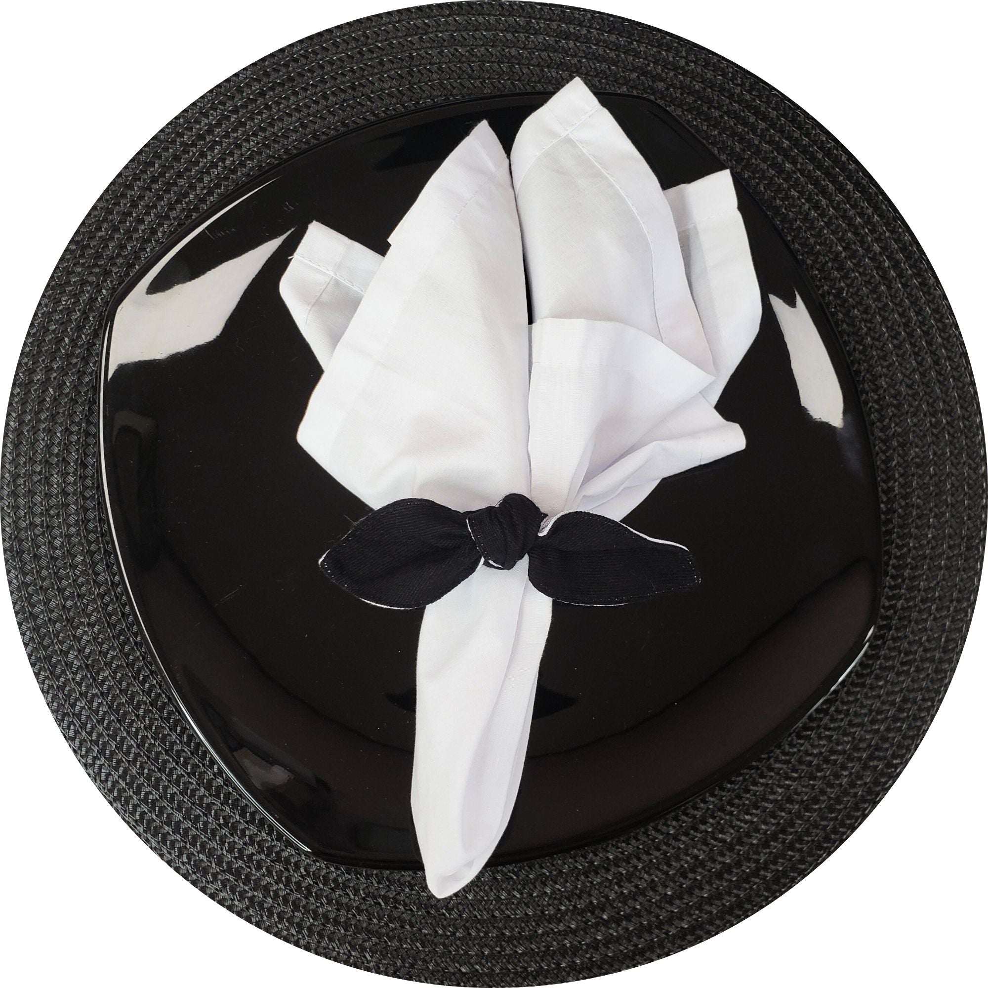 Maison Charlo | Conjunto de 6 Anéis de Guardanapo de Pano Ecológicos Duo Preto e Branco, Natal, Páscoa, Dia dos Namorados, Dia das Mães