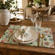 Charlo’s Set of 4 Rectangular Placemats Green Garden Floral 18