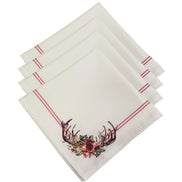 Charlo's Cloth Napkins Set of 4 Burgundy Christmas Arrangement 16