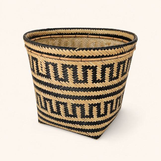 Brazilian Indigenous Art | Urutu Baniwa Basket – Serpentine Pattern – 10.24 in