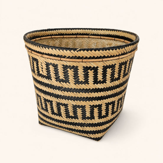 Brazilian Indigenous Art | Urutu Baniwa Basket – Serpentine Pattern – 10.24 in