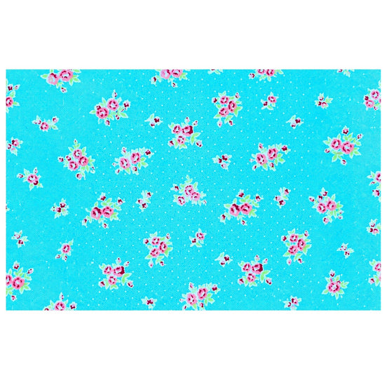 Charlo's Set of 4 Rectangular Placemats Spring Turquoise and Pink 18" x 12"