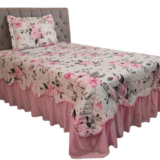 Maison Charlo Belize Single Bedspread Set – Baby Pink – 3 Pieces