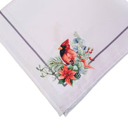 Charlo's Cloth Napkins Set of 4 Royal Bird and Christmas Grey 16