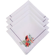 Charlo's Cloth Napkins Set of 4 Royal Bird and Christmas Grey 16