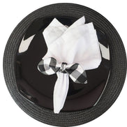 Maison Charlo | Conjunto com 6 Anéis de Guardanapo de Pano Xadrez Preto Ecológico, Natal, Páscoa, Dia dos Namorados, Dia das Mães