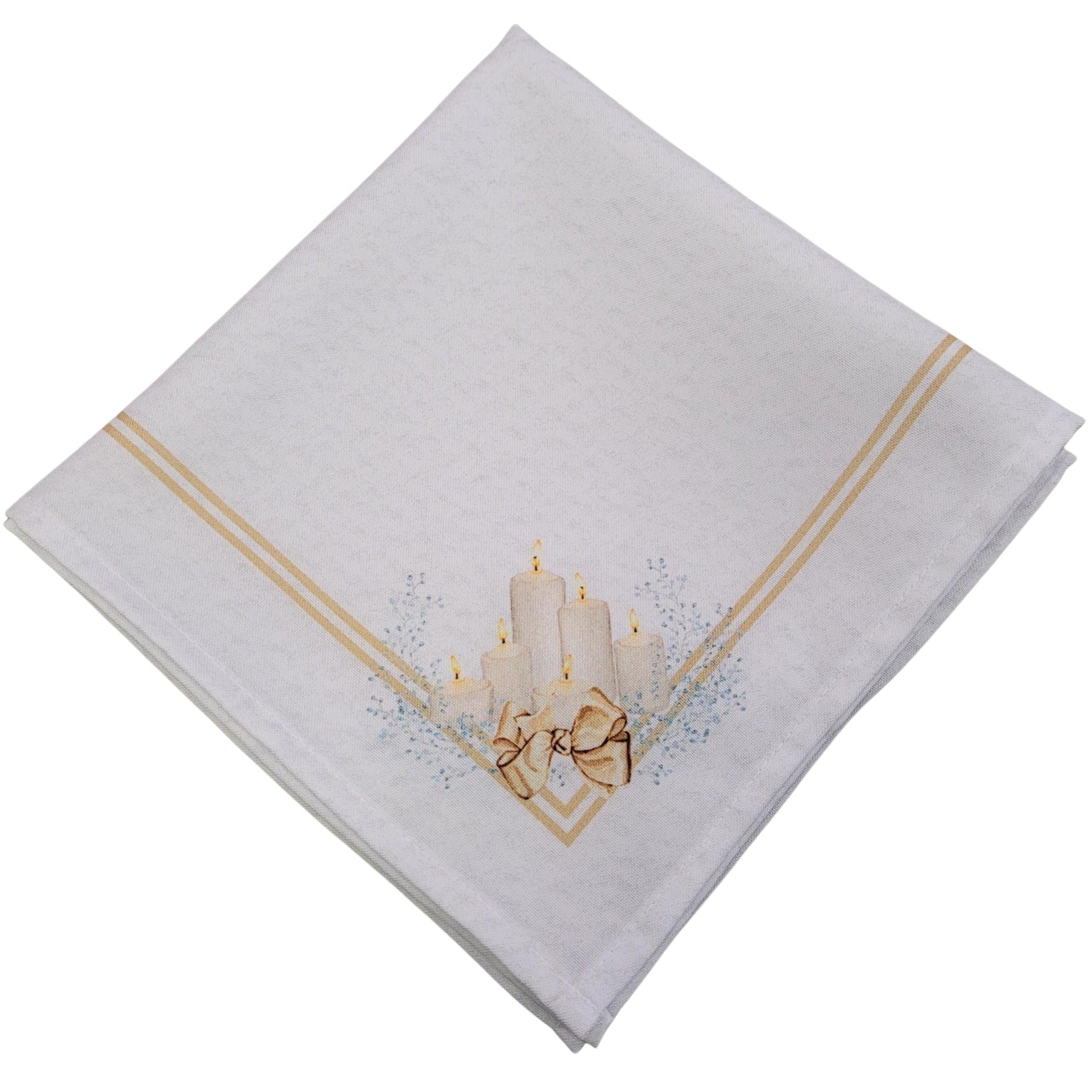 Charlo's Cloth Napkins Set of 4 Christmas Candles 16