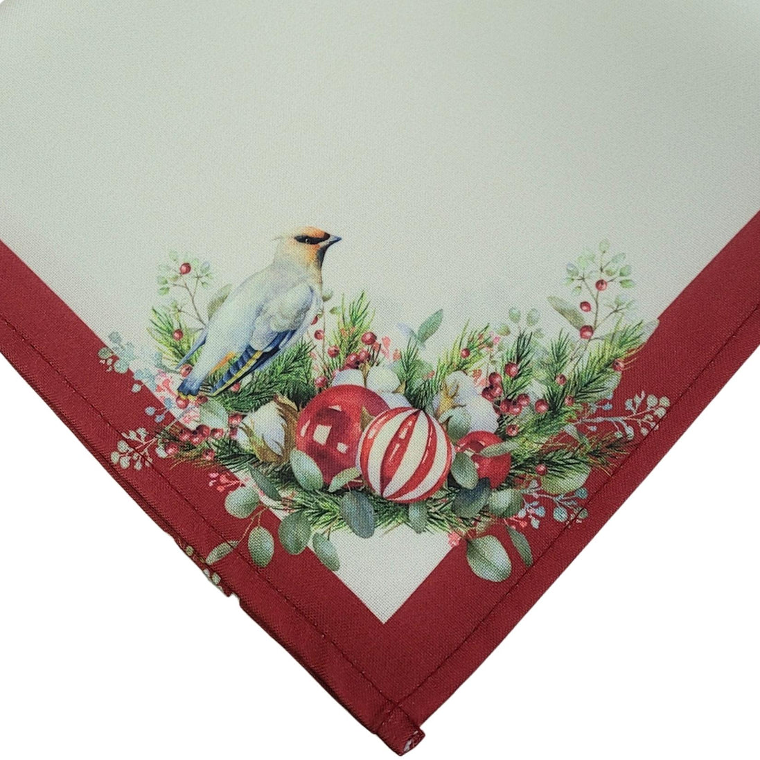 Conjunto de 4 Guardanapos de Pano Charlo - Pássaro de Natal Marsala 40,6cm x 40,6cm - Vermelho
