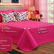 Maison Charlo Soft Florence Reversible Queen Bedspread Set – Pink – 5 Pieces
