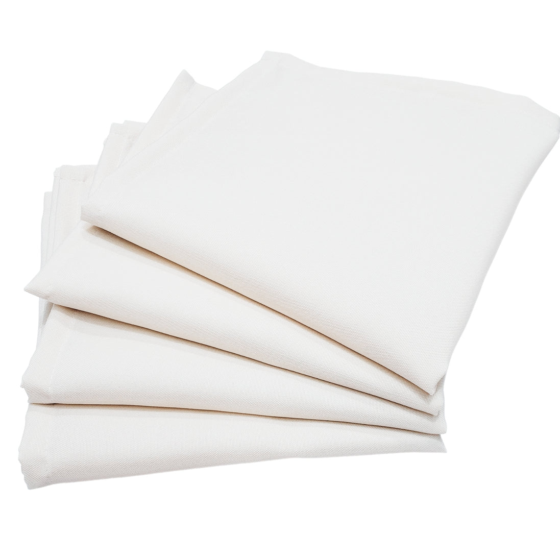 Charlo's Conjunto de 4 Guardanapos de Pano Sólidos 100% Algodão Off White 38 cm x 38 cm Laváveis e Reutilizáveis